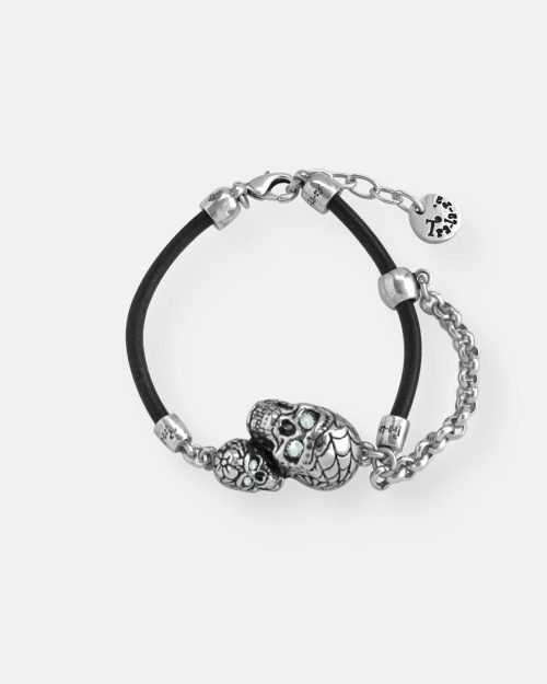 PULSERA CUERO CADENA TATOO