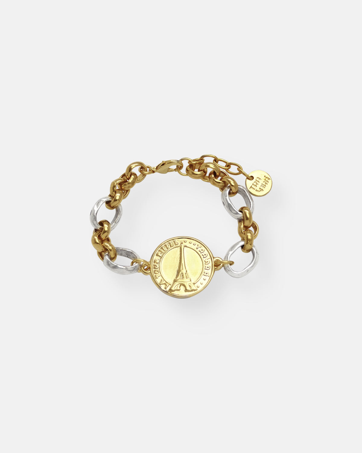 PULSERA 1 MONEDA BICOLOR VOYAGE ORO