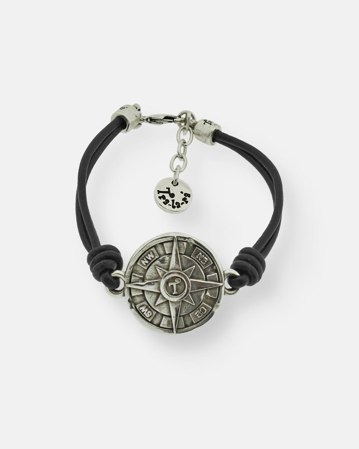 PULSERA CUERO NUDOS BRÚJULA