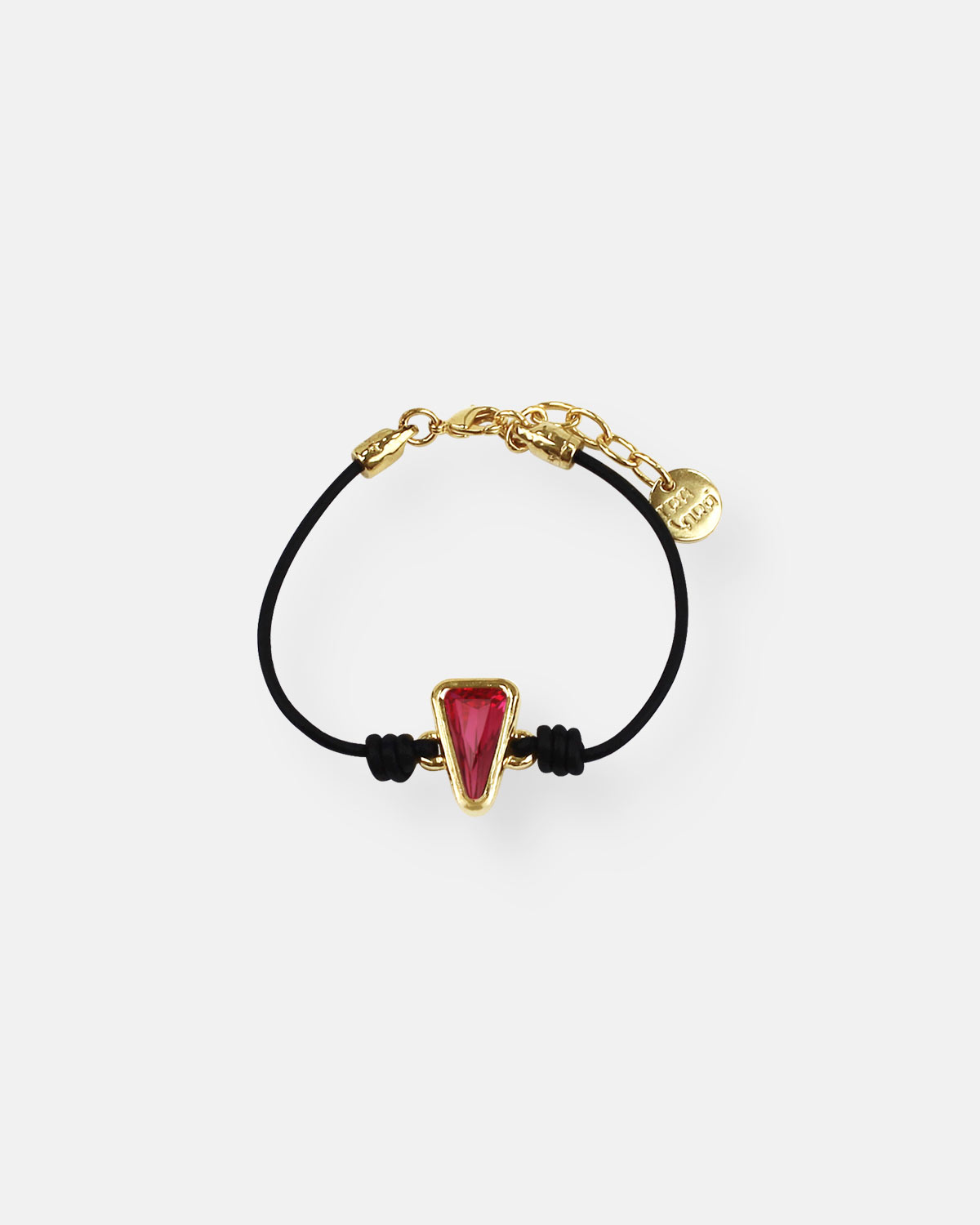 PULSERA CUERO VERTICE ORO