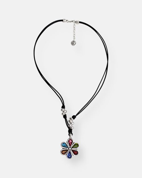 COLGANTE CUERO DOBLE PETALOS