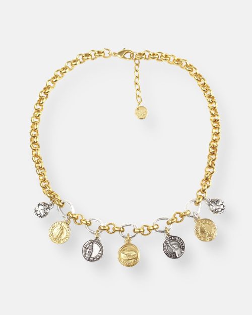 GARGANTILLA BICOLOR MEDALLAS VOYAGE ORO