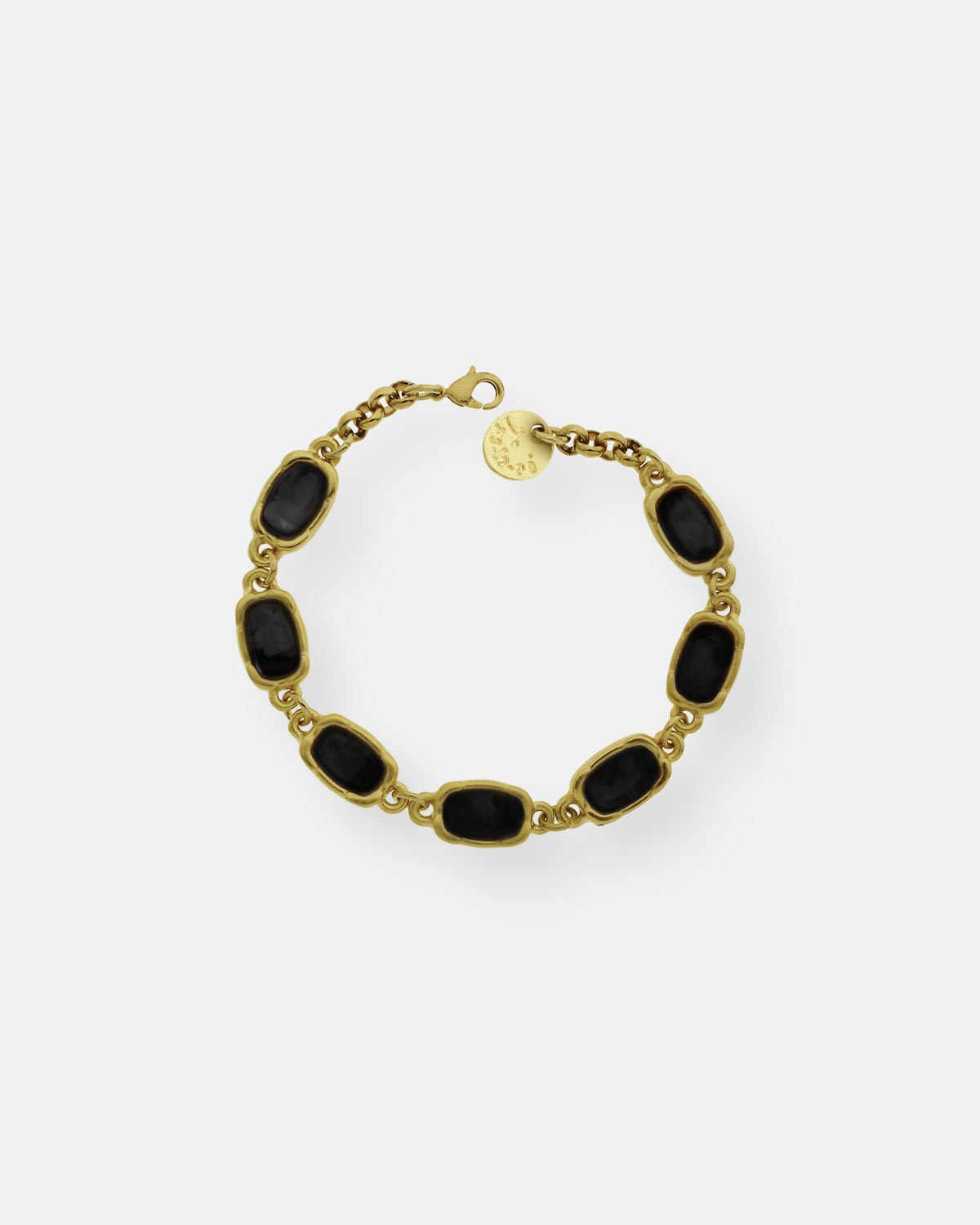 PULSERA CADENA 6 PIEDRAS OVALADAS FORMAS