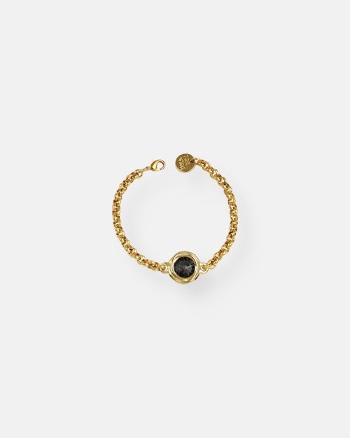PULSERA CADENA 1 CRISTAL TUAREG ORO