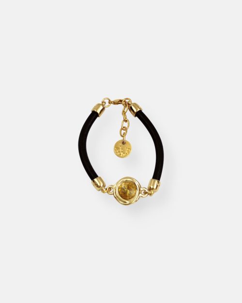 PULSERA CUERO GR.TUAREG ORO