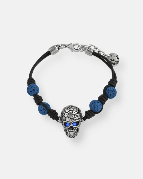 PULSERA CUERO PIEDRAS TATOO