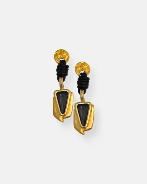 PENDIENTES CUERO ODISEA ORO
