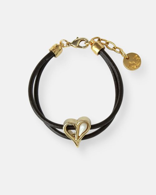 PULSERA 2 CUEROS PASIÓN PEQ. ORO